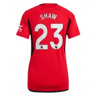 Echipament fotbal Manchester United Luke Shaw #23 Tricou Acasa 2023-24 pentru femei maneca scurta